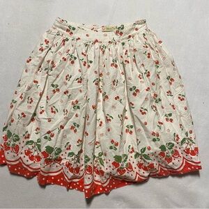 Hearts and Found Cherry Print Retro Skirt Medium